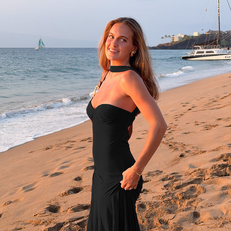 Strapless Mesh Maxi Dress – Coastal Evening