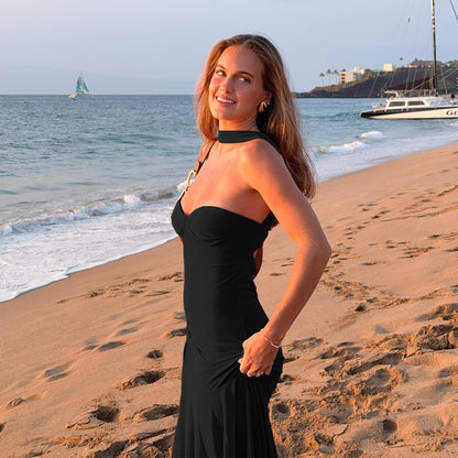 Strapless Mesh Maxi Dress – Coastal Evening