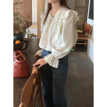 Ruffle Daydream Tie-Neck Blouse